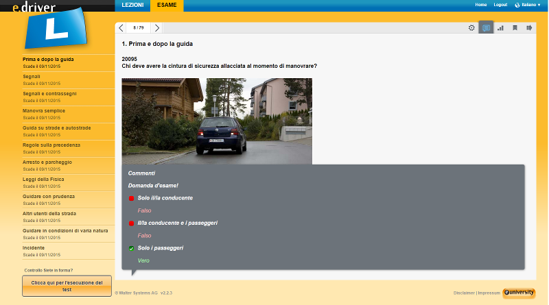 Quiz e test per patente di guida
