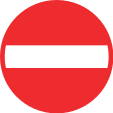 No entry for vehicular traffic (one-way street; possible exceptions for bicycles and mopeds must be indicated)