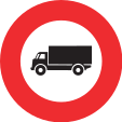 Prohibition of large goods vehicles (total weight is larger than 3.5 t)