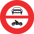 Verbot für Motorwagen und Motorräder (Beispiel)