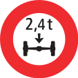 Axle weight (upper limit, axles closer than 1 meter apart count as one axle)