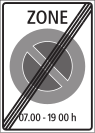 End of area with generally applicable parking restrictions 