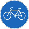 Bicycle path (users of bicycles and mopeds must use designated path)