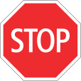   Stop (mandatory stop and give way required)