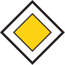 Principal road with priority (Priority to the right rule does not apply)
