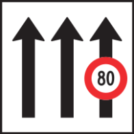 Lane with restriction (here: maximal speed limit)