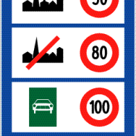 Generally valid speed limits for different categories of roads in Switzerland