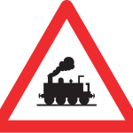  Railway level crossing without gate or barrier